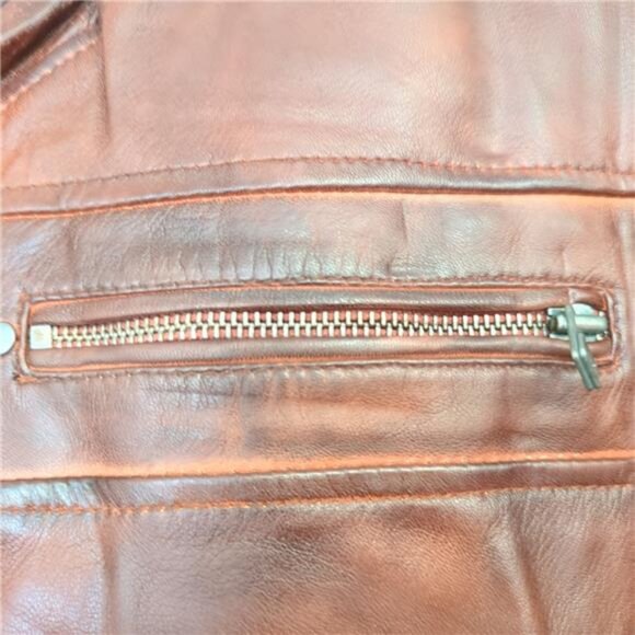 Superior Leather Garment Cafe Racer Distressed Leather Motorcycle Jacket Men's L - Picture 6 of 9